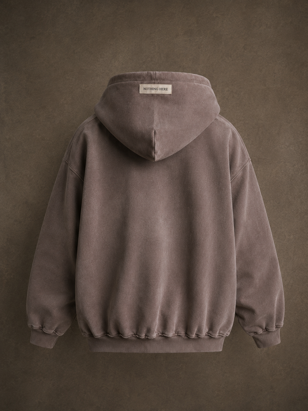 Washed zip hoodie brown