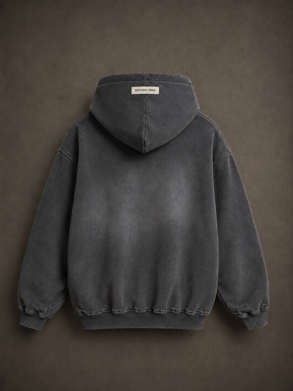 Washed zip hoodie grey