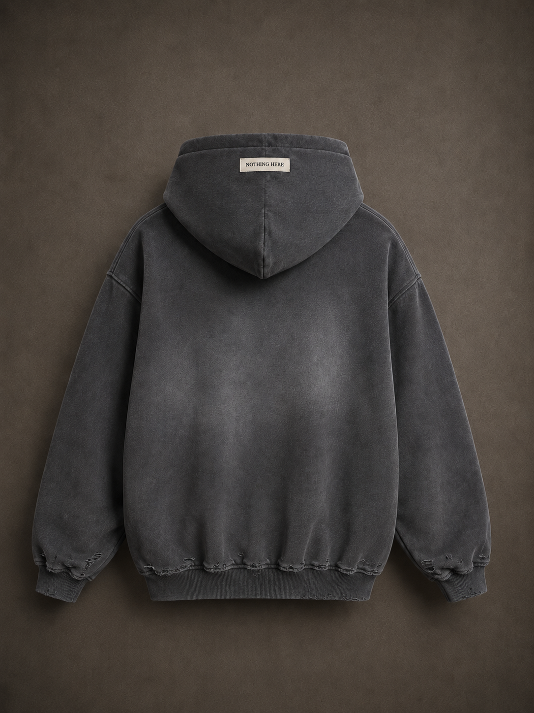 Washed zip hoodie grey